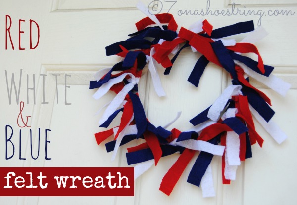 Red White and Blue Felt Wreath Craft