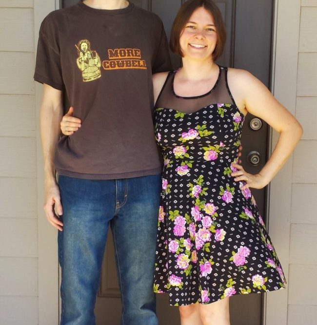 Jenn and her hubby on the way to Addison Improv for #datenight