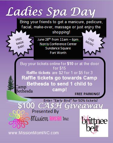 June 28 Ladies Spa Day Fort Worth