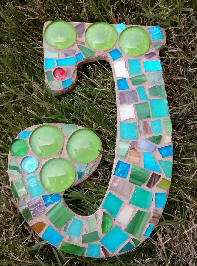 Sunshine Glaze Initial Mosaic Final Product