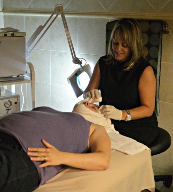 jenn getting microderm at spa on the square southlake