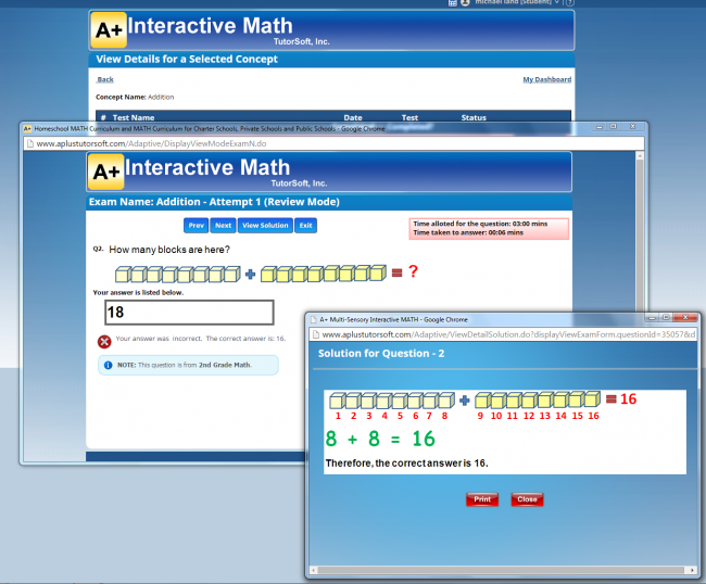 A+Math Adaptive Placement Test 2nd Grade Math Review Tests Step By Step Answers