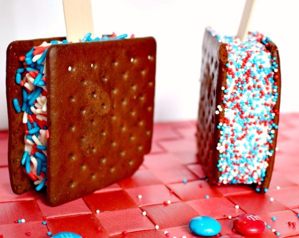 Patriotic Ice Cream Sandwich Dessert