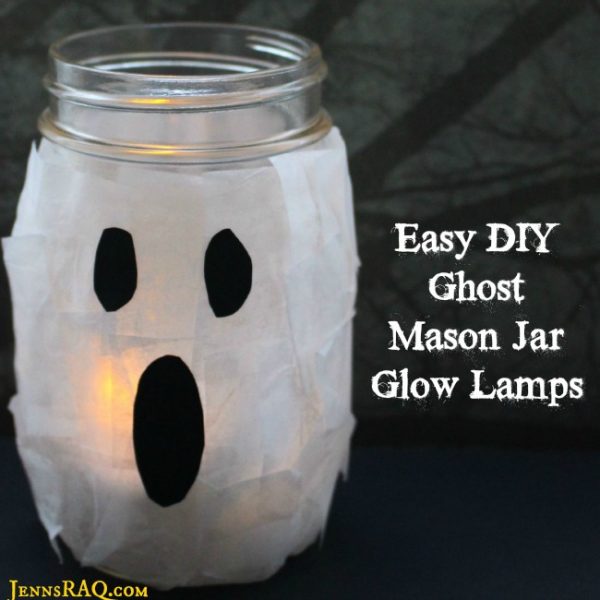 Ghost Mason Jar Glow Lamps {Easy DIY}