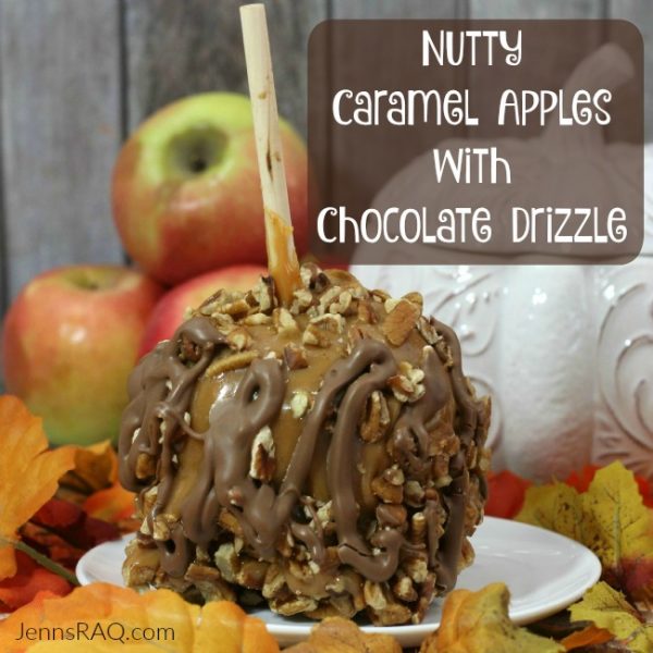 Nutty Caramel Apples with Chocolate Drizzle
