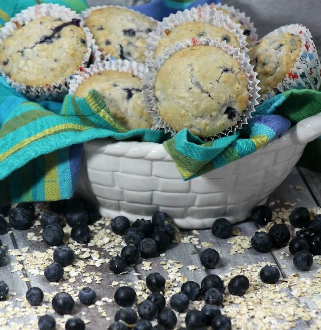 Blueberry Oat Muffins as seen on jennsRAQ.com