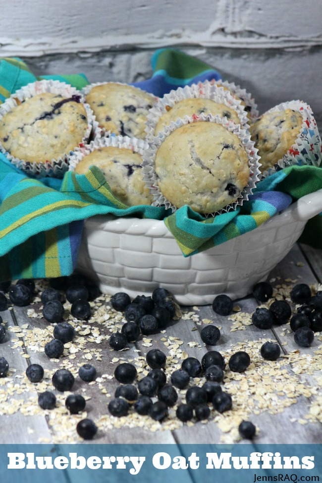 Blueberry Oat Muffins as seen on jennsRAQ.com
