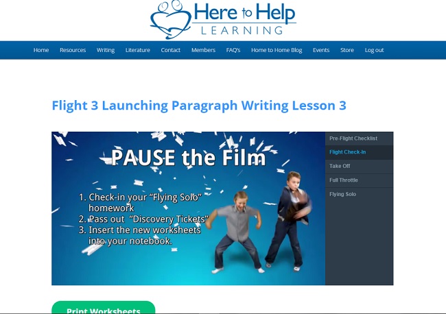 Here to Help Learning Writing Lesson - A great homsechool writing curriculum for elementary students as seen on JennsRAQ.com 