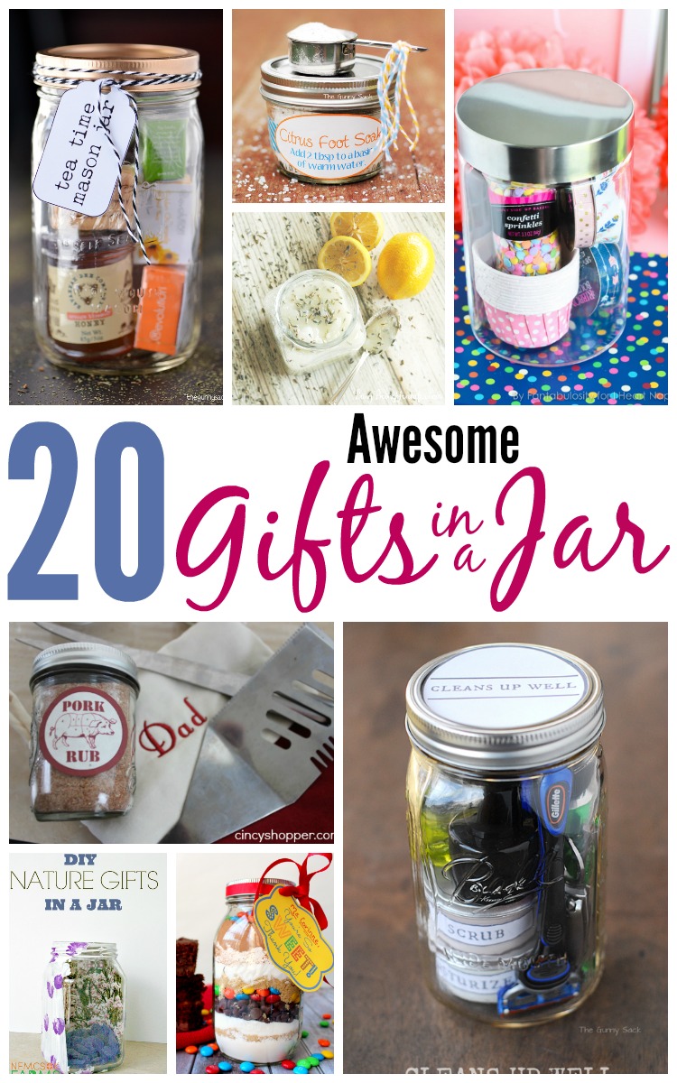 20 Awesome Gifts in a Jar as seen on JennsRAQ.com
