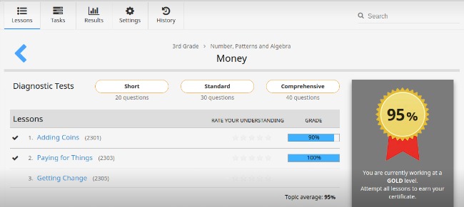 Third Grade Screenshot of CTC Math Money