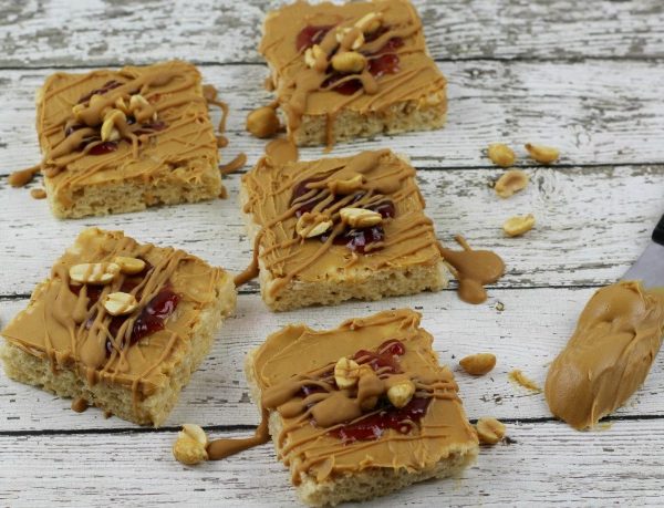 Peanut Butter and Jelly Rice Krispies Treats