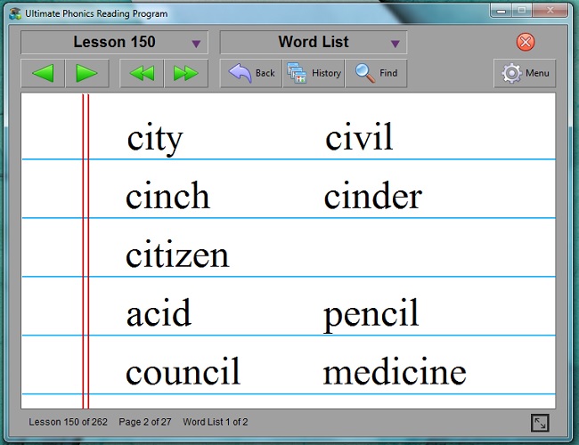Word Lists are provided in the Ultimate Phonics Program