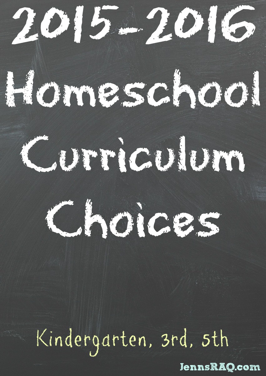 2015-2016 Homeschool Curriculum Choices from JennsRAQ.com