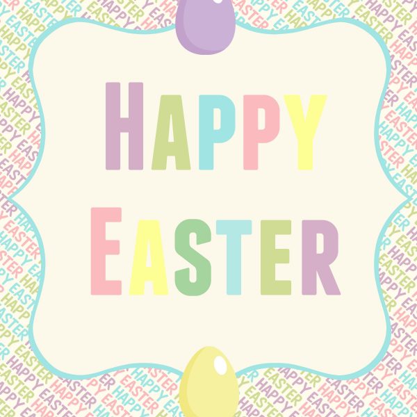 Colorful and Simple HAPPY EASTER Printable