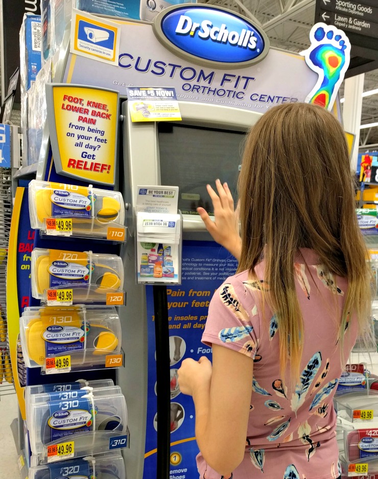 Dr. Scholl’s Custom Fit Kiosk system selections for testing
