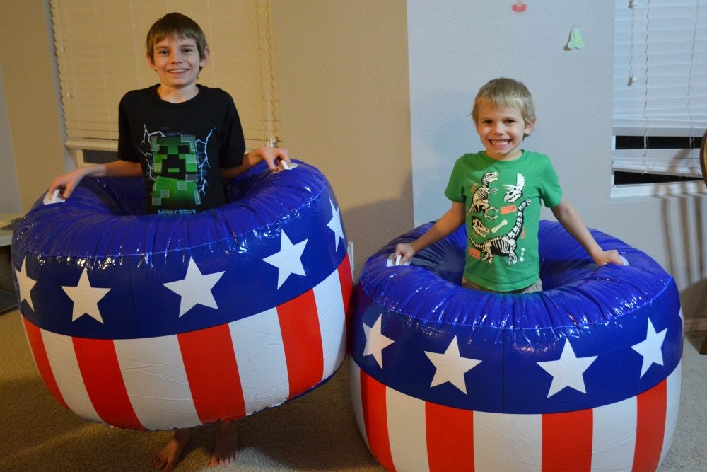 Inflatable Patriotic Body Boppers are a fun way to keep kids active and having fun no matter the weather