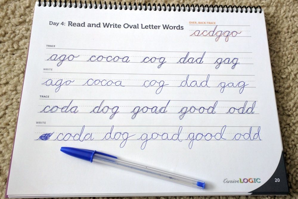 CursiveLogic methodically teaches students to write in cursive using different strokes