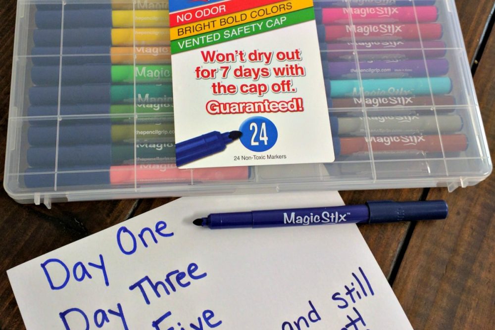Magic Stix Washable Markers Last 7 or more days with the cap off