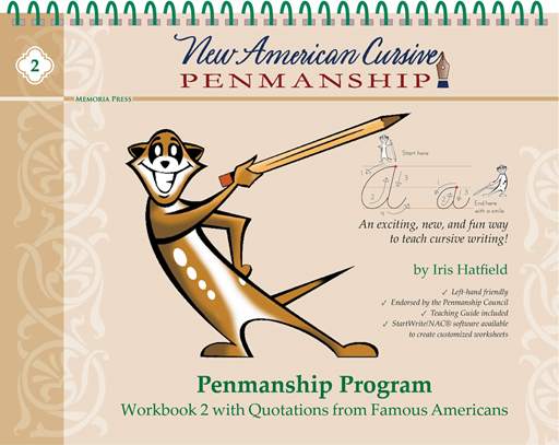 Memoria Press New American Cursive Penmanship Program Workbook 2