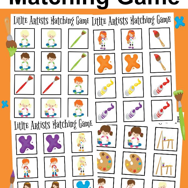 Little Artists Matching Game Printable