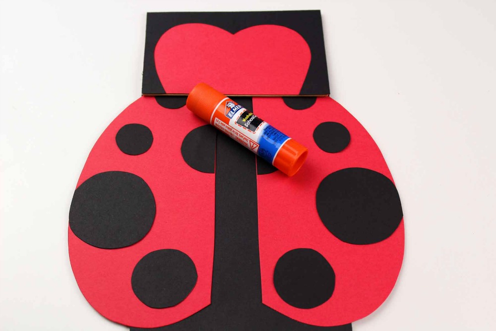 Paper Bag Craft - Ladybug Puppet Adding the Wings