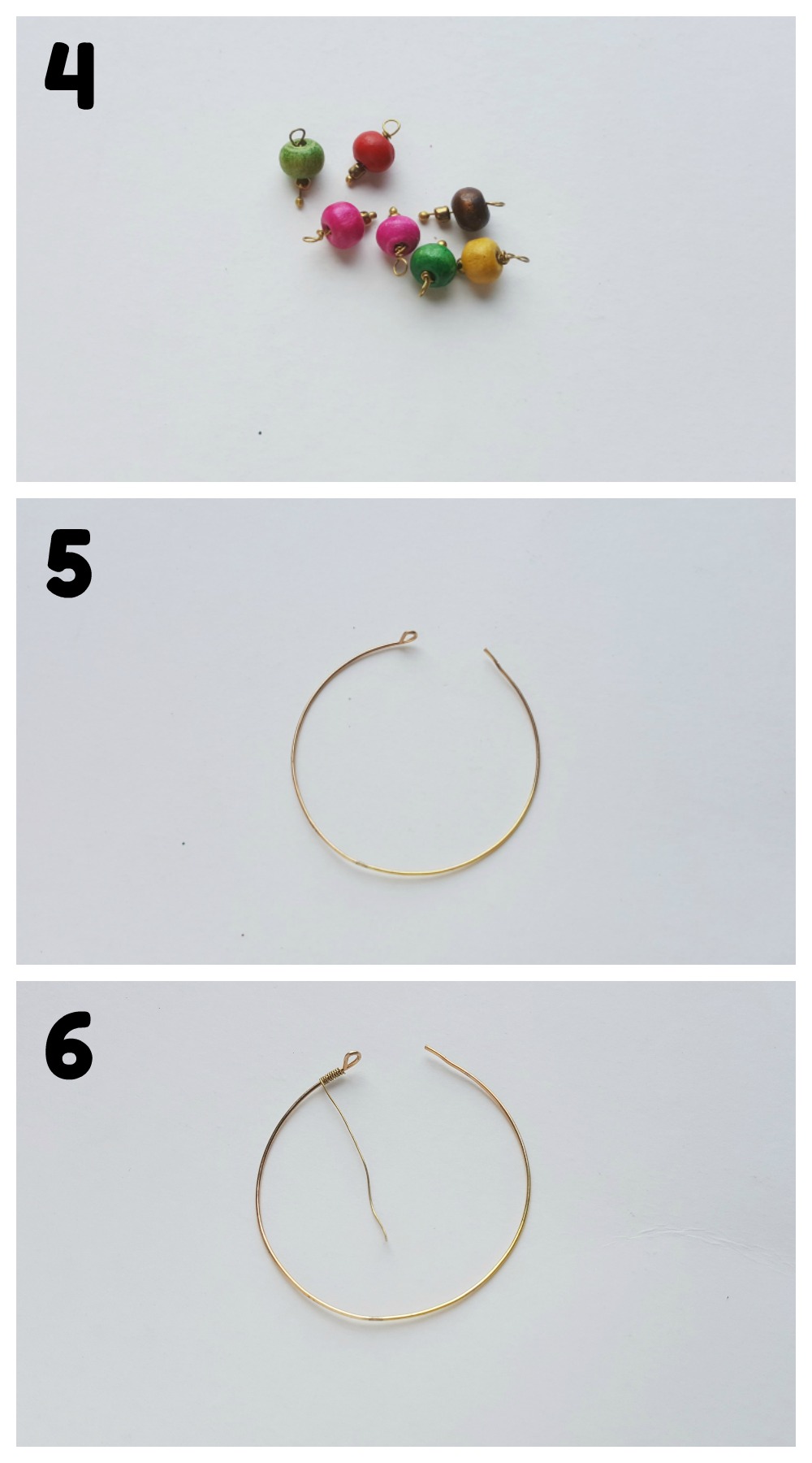 Beaded Hoop Earrings DIY Craft Steps 4-6