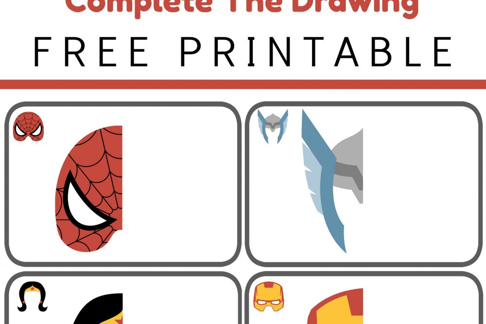 Complete the Drawing Super Heroes Printable