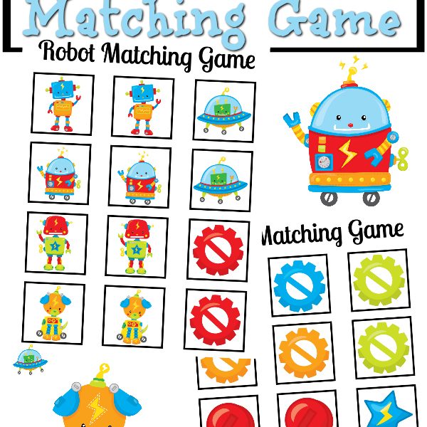 Robot Matching Game FREE Printable
