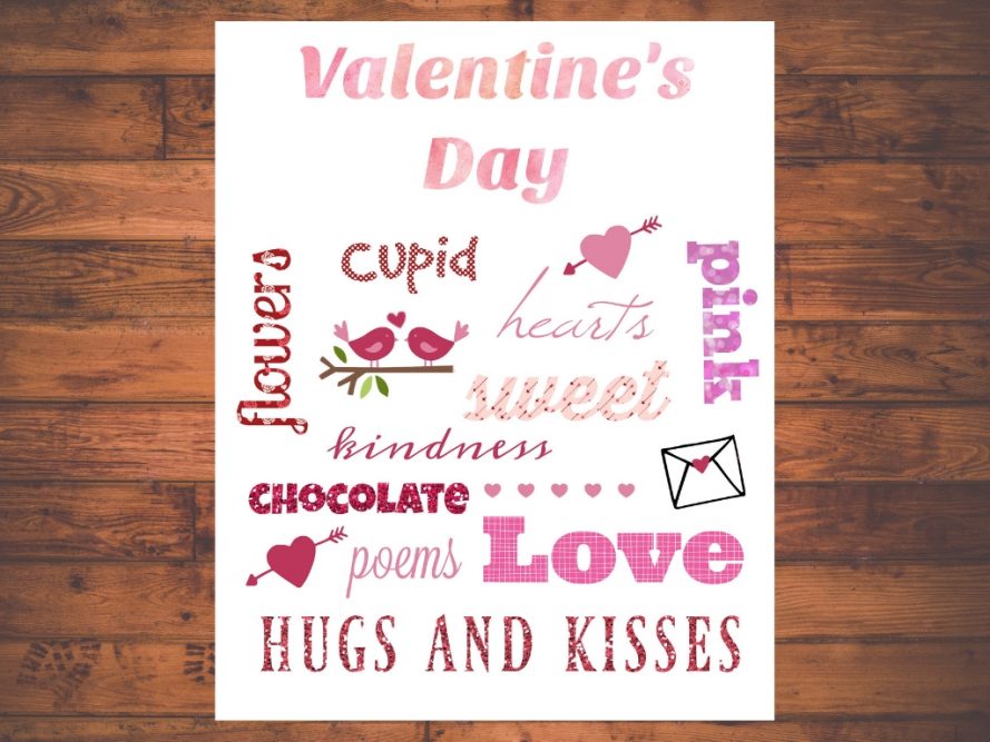 Valentine's Day Word Art FREE Printable - Real And Quirky