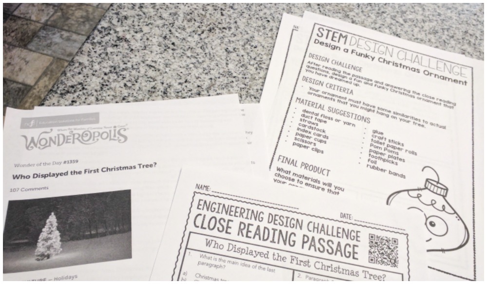 Design a Funky Christmas Ornament STEM Design Challenge from Tied 2 Teaching