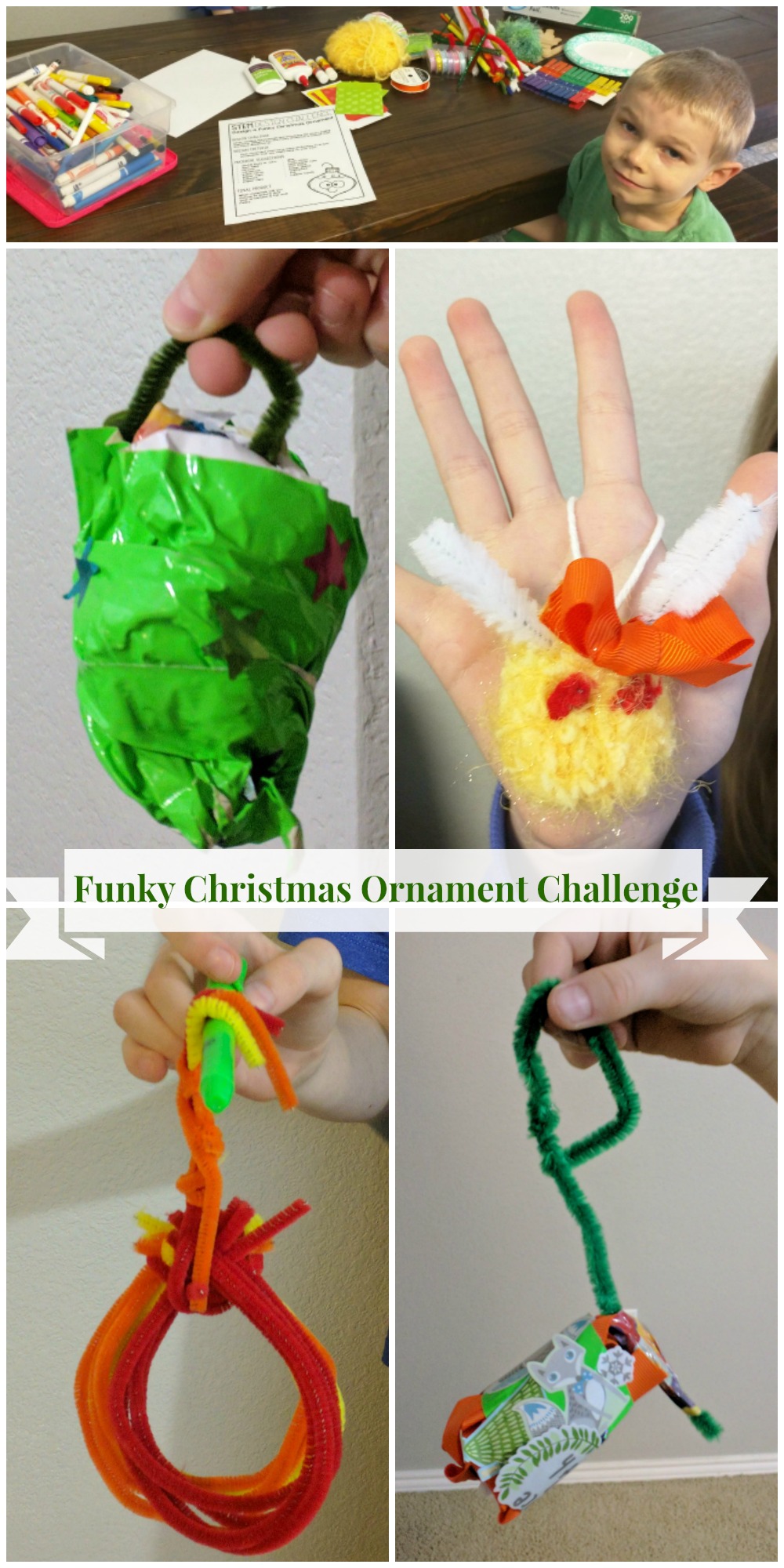 Funky Christmas Ornament Challenge from Tied 2 Teaching STEM Activities