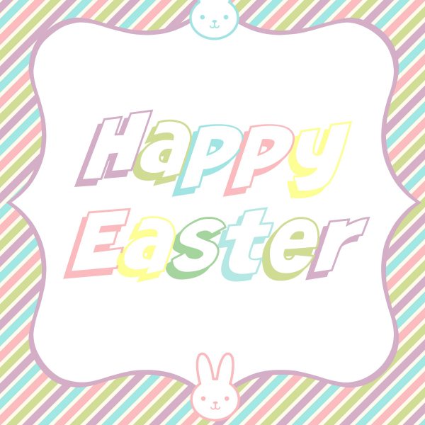 Colorful Bunny Happy Easter Printable