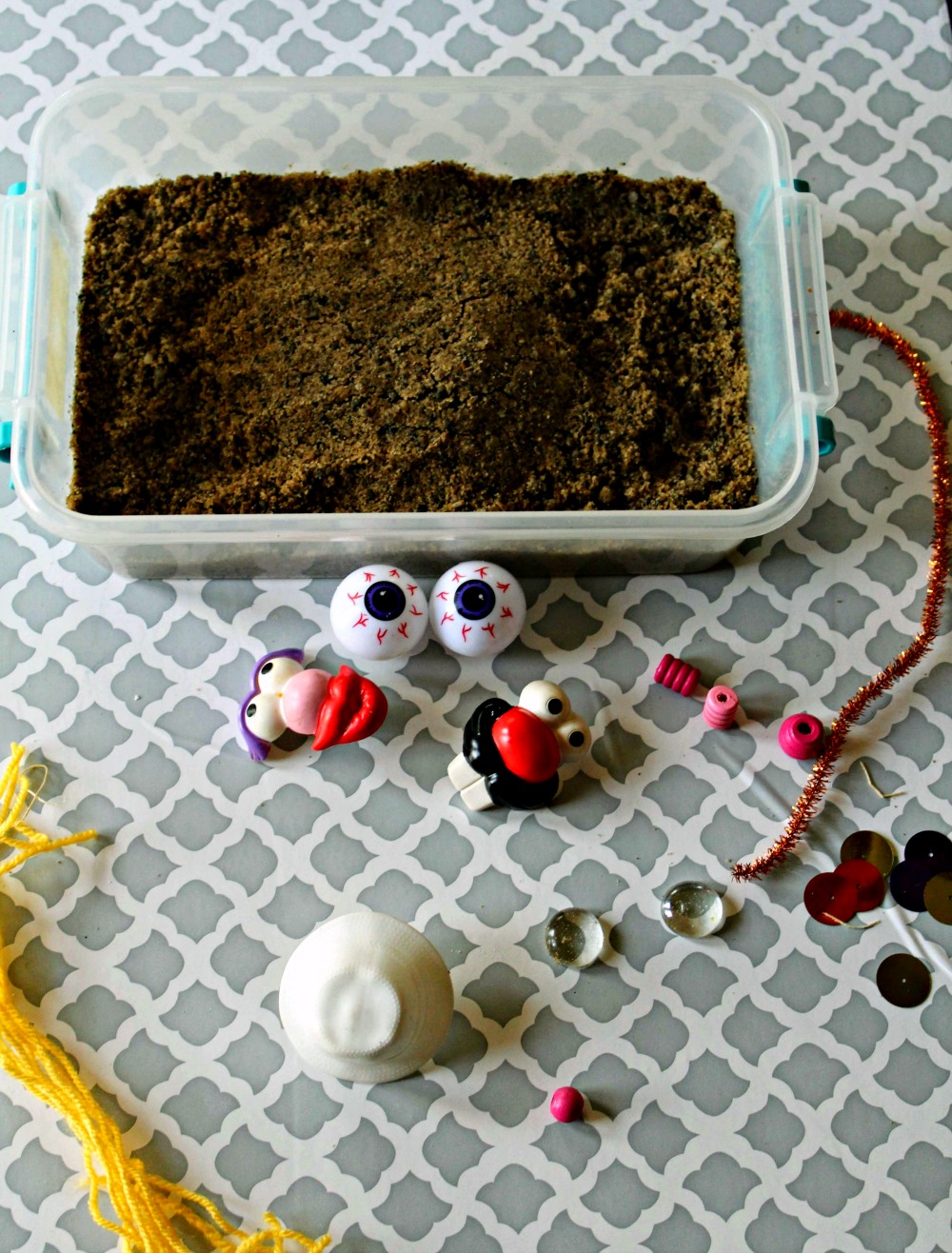 Silly Faces Sensory Bin DIY Idea