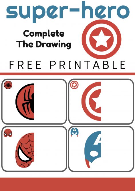 Super Hero Complete the Drawing Printable - Real And Quirky