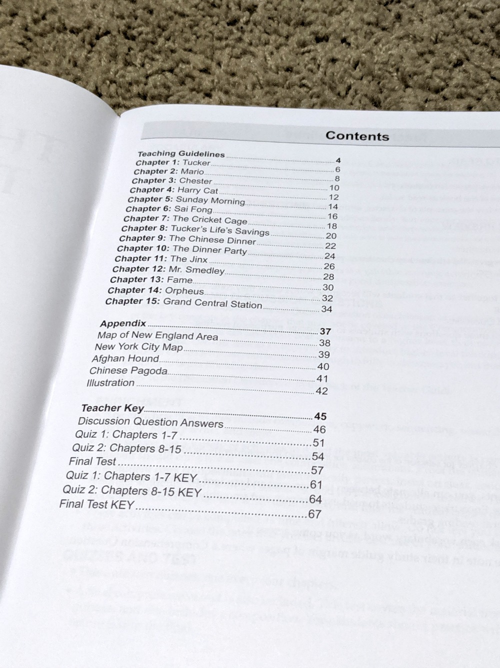 Memoria Press Fourth Grade Literature Guide Set Teacher Guide Table of Contents