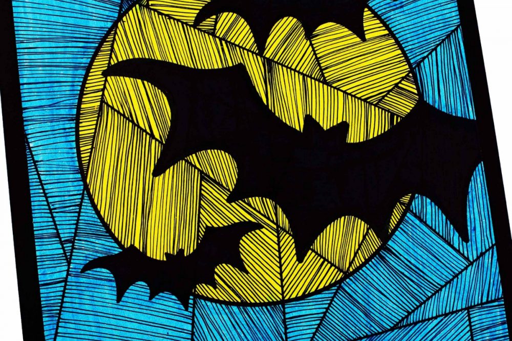 Line Study BAT Themed Art Project - Great for Halloween or Art Class