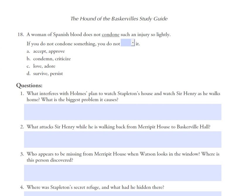 Progeny Press Hound of the Baskervilles Study Guide Review - Real And ...