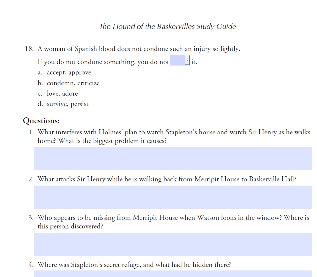The Hound of the Baskervilles Study Guide - Interactive PDF